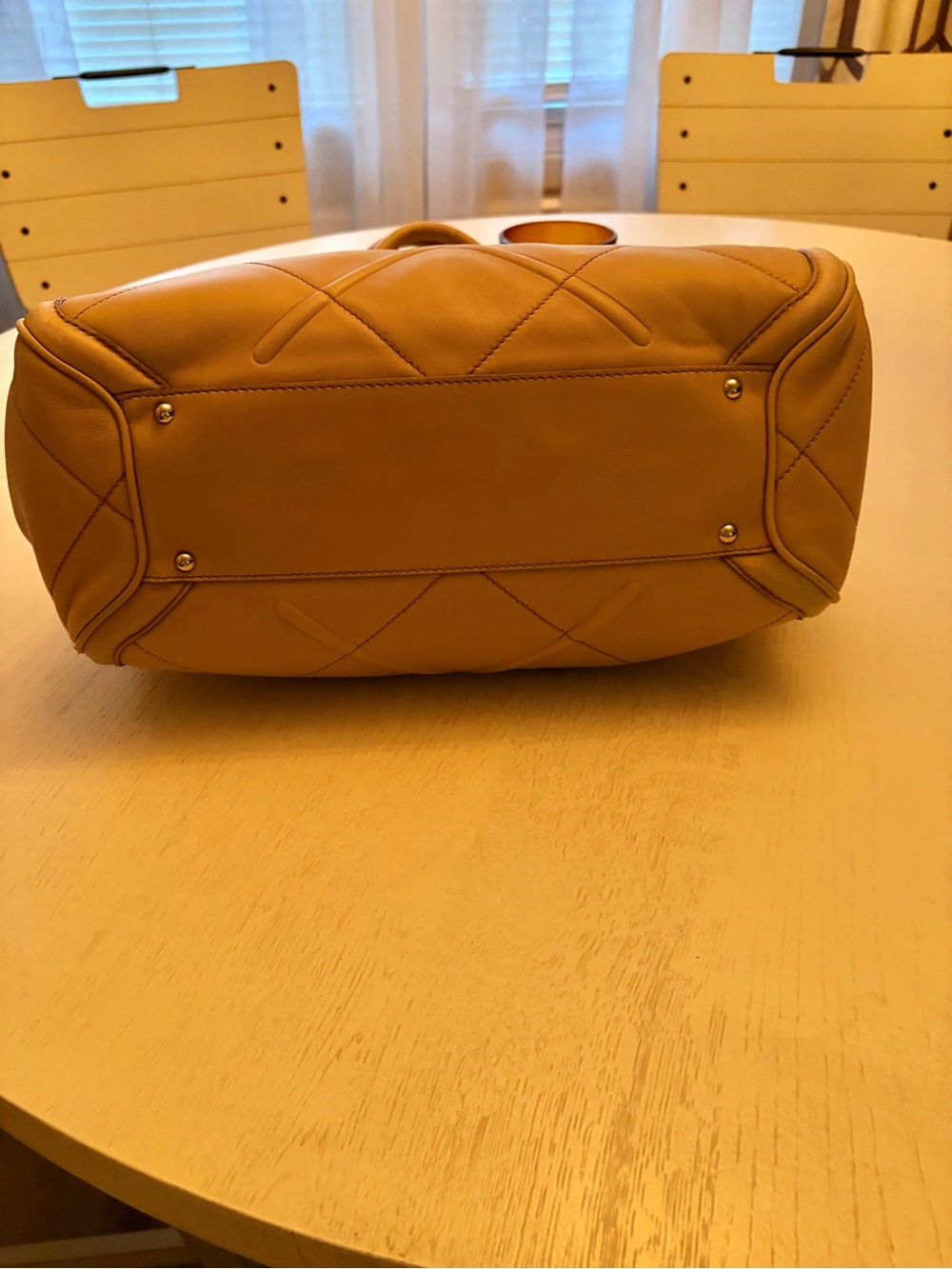Salvatore Ferragamo Lambskin Tote Handbag in Beige - Picture 8 of 16